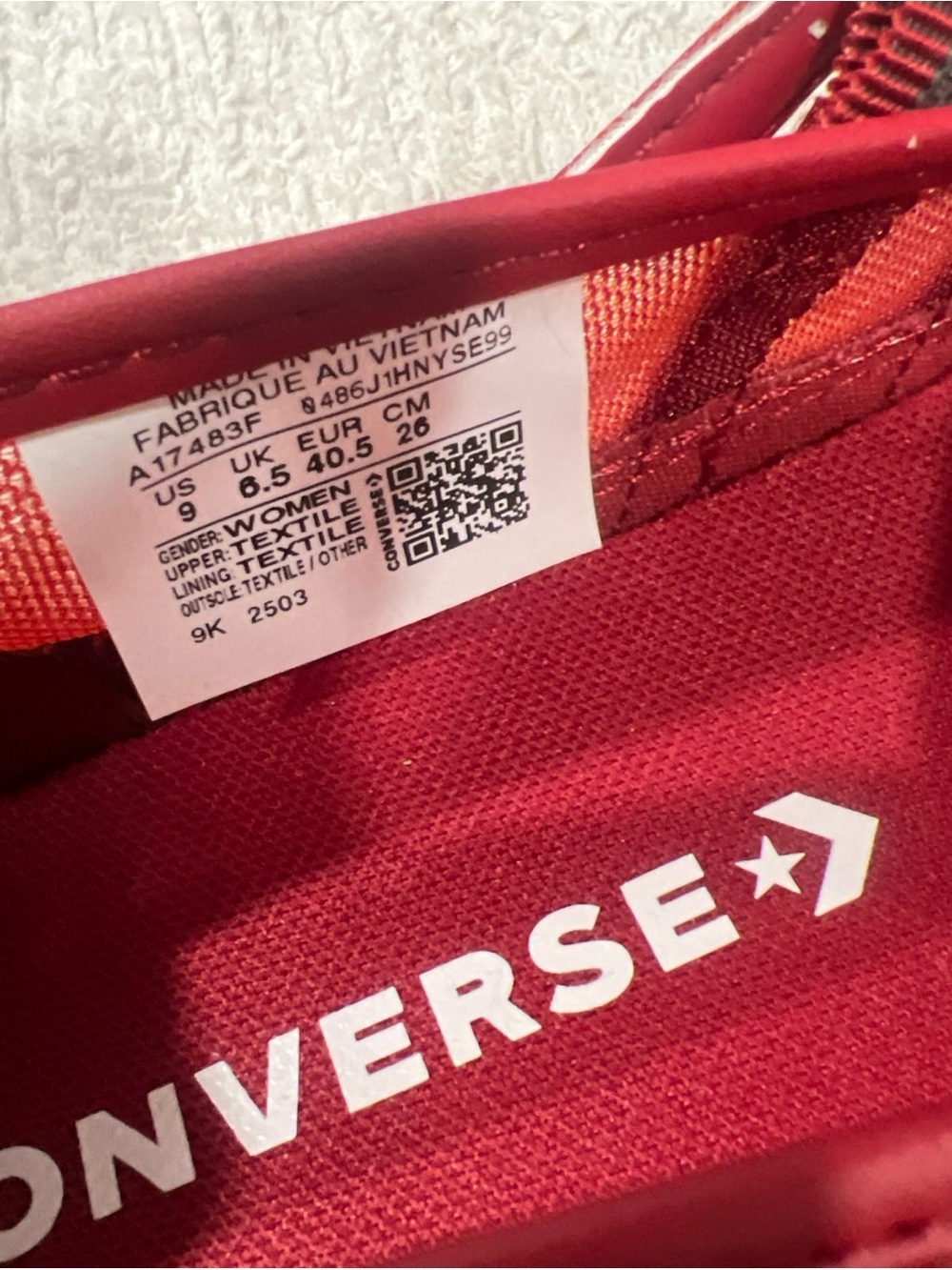 Converse Women's Red Mary Jane Flats with Strap - Picture 2 of 10